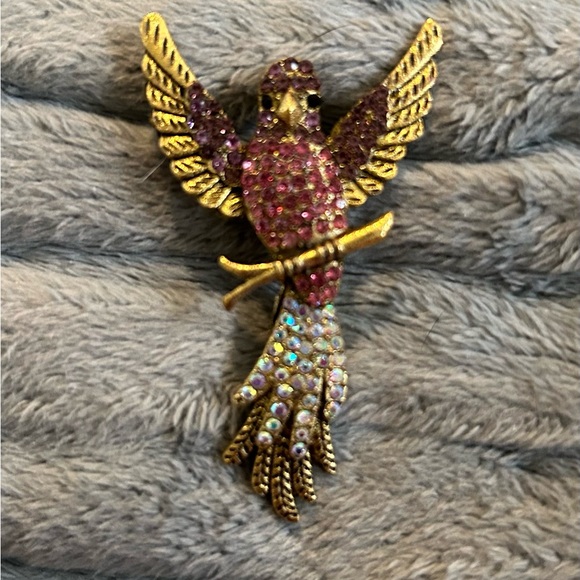 Rhinestone Bird Brooch - Picture 4 of 4